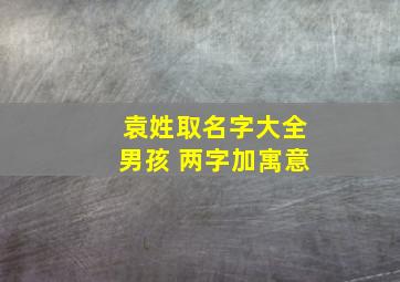 袁姓取名字大全男孩 两字加寓意